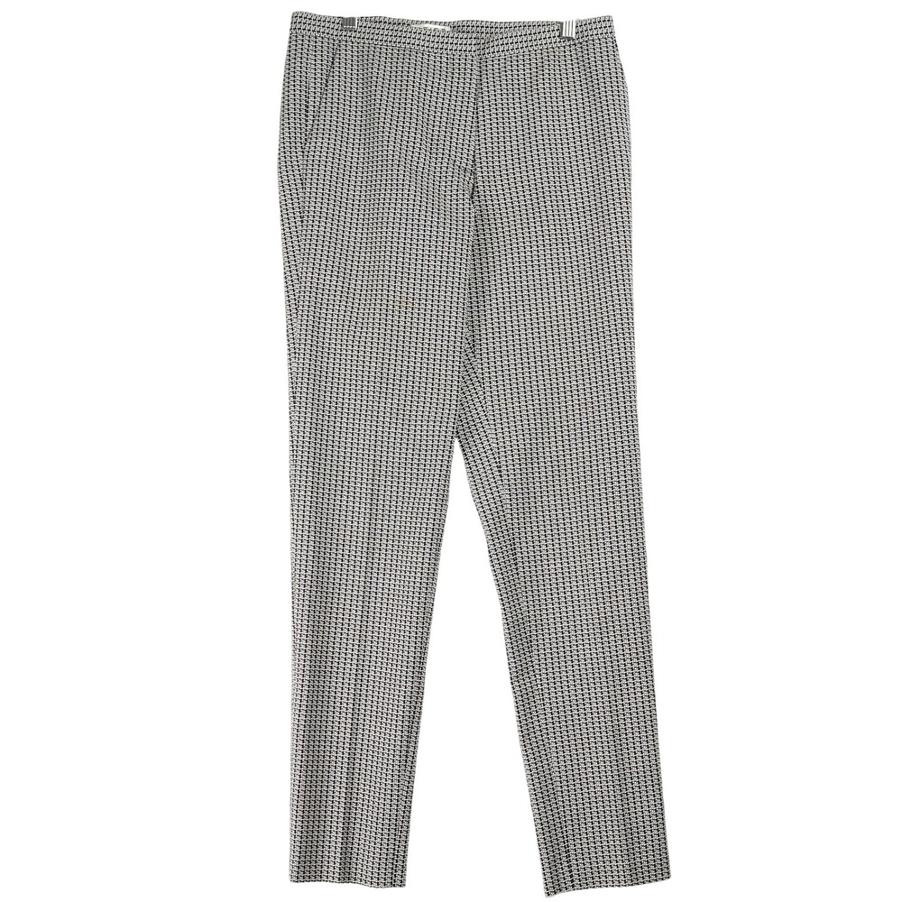 REISS Womens Black White Geometric Tailored Slim Leg Trousers Pants Size 4